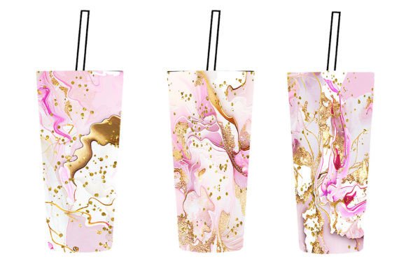 30 Gold Pink Splashed Tumbler Templates for Your Projects