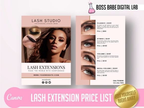 DIY Neutral Lash Price List Templates