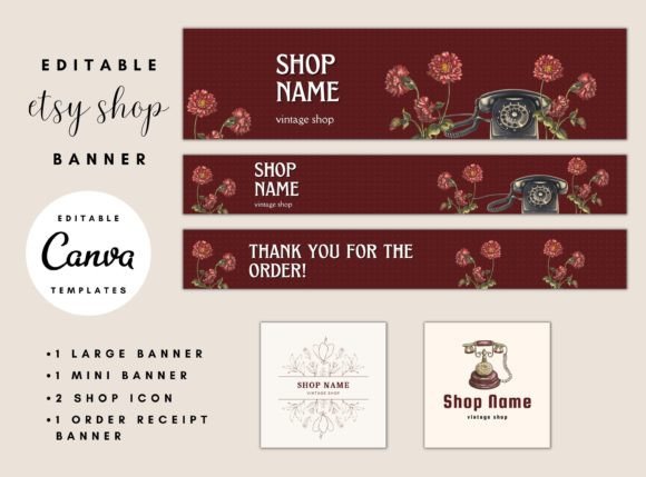 Establishing a Cohesive Brand with Vintage Etsy Shop Banner Templates