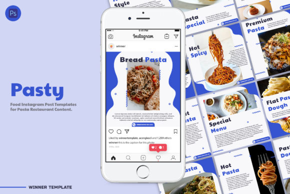 Pasty Pasta Instagram Post Templates for Your Restaurant