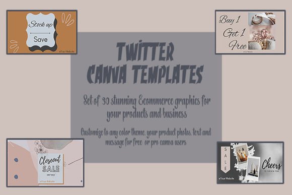 Streamline Your Feed with Twitter Templates Ecommerce Set of 30