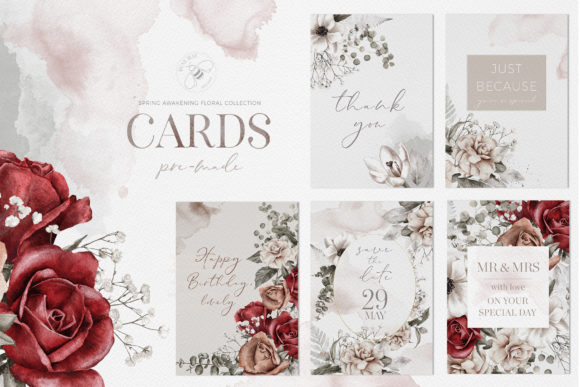 Watercolor Floral Cards Templates CMYK: A Spring Palette for Your Projects